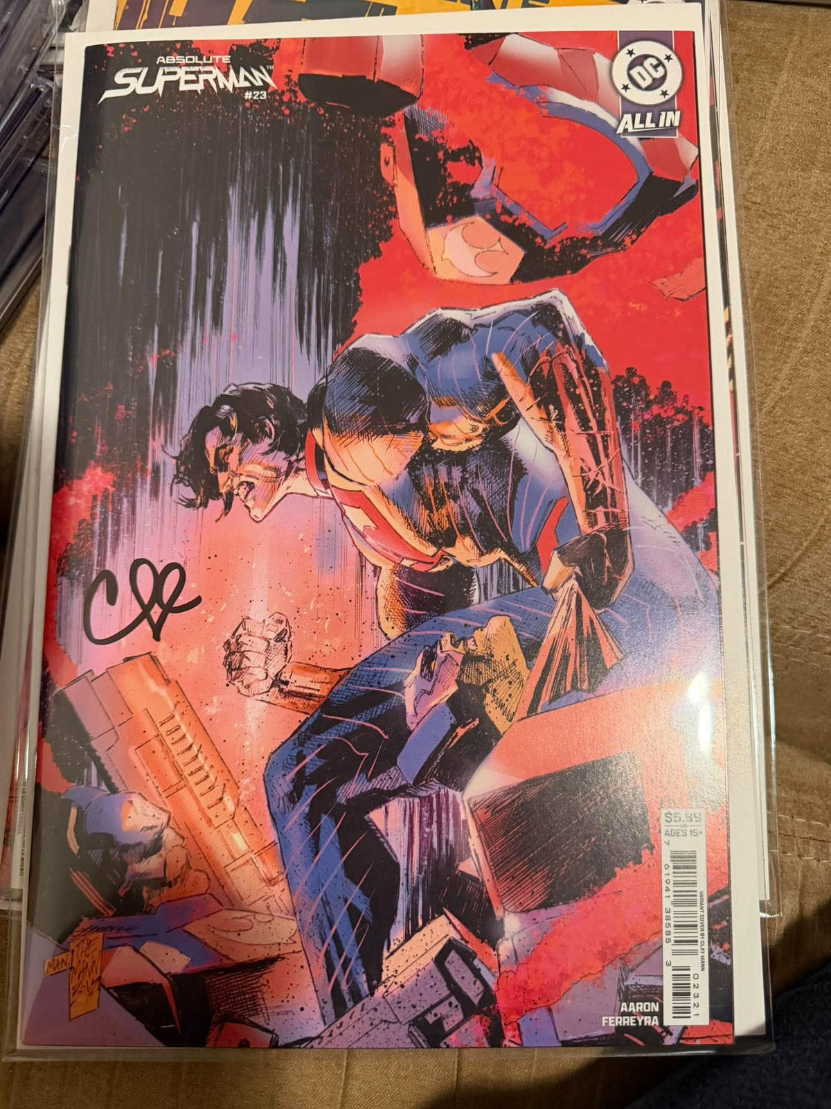 Absolute Superman #23 Cover B Clay Mann Card Stock Variant Signed Clay Mann