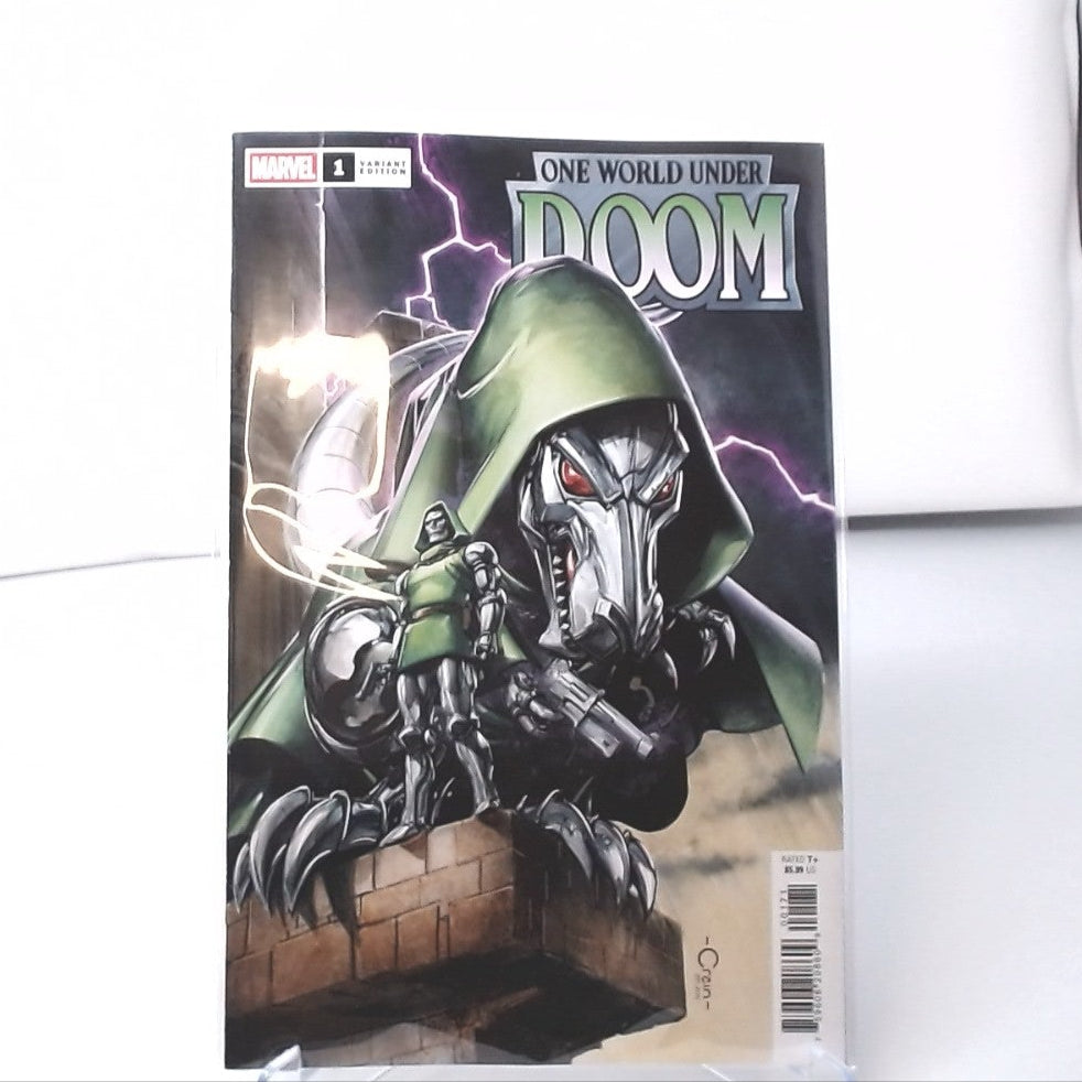 ONE WORLD UNDER DOOM #1 CLAYTON CRAIN DOOMASAUR VARIANT
